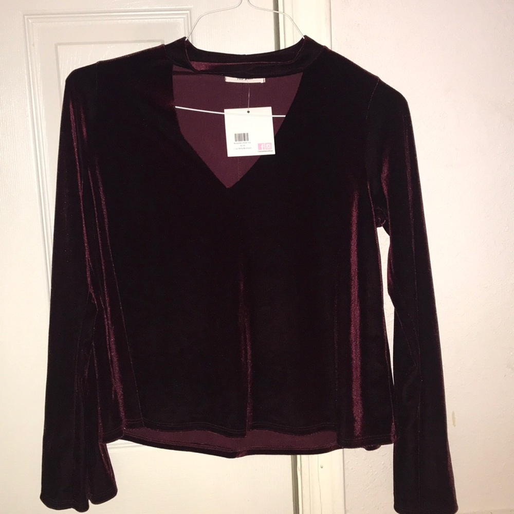 Burgundy velvet top